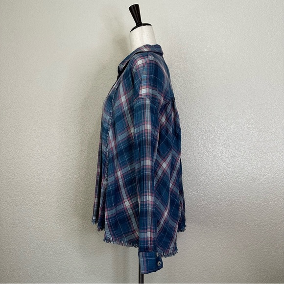 Free People We the Free Seeking Starlight Oversized Plaid Button Down, Size XS - Picture 6 of 13
